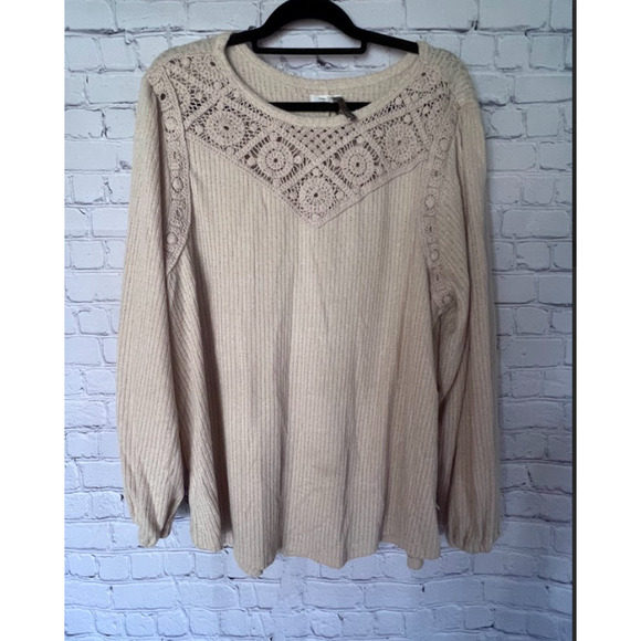 Maurices Cream with Lace Sweater Plus Size 3X - Picture 1 of 3